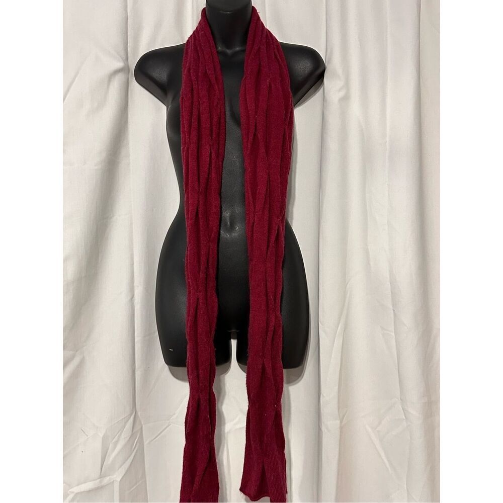 NICE Burgundy colored unisex men or women fossil approximately 79 inches scarf G
